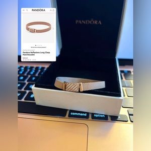 Pandora Reflexions Long Clasp Pavé Bracelet Rose Gold